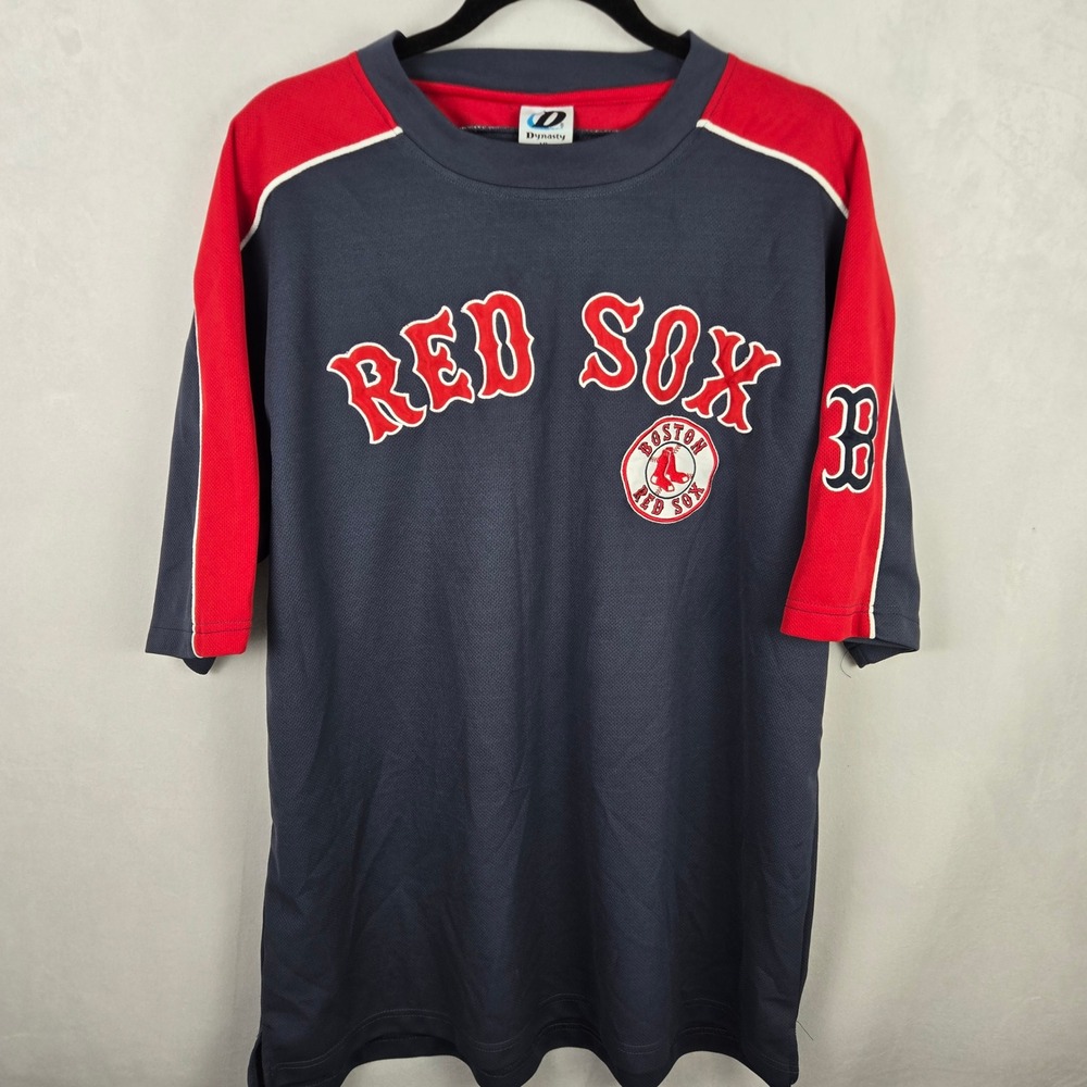 Dynasty Boston Red Sox MLB Baseball Jersey Mens XL Navy Blue Red Mesh Top